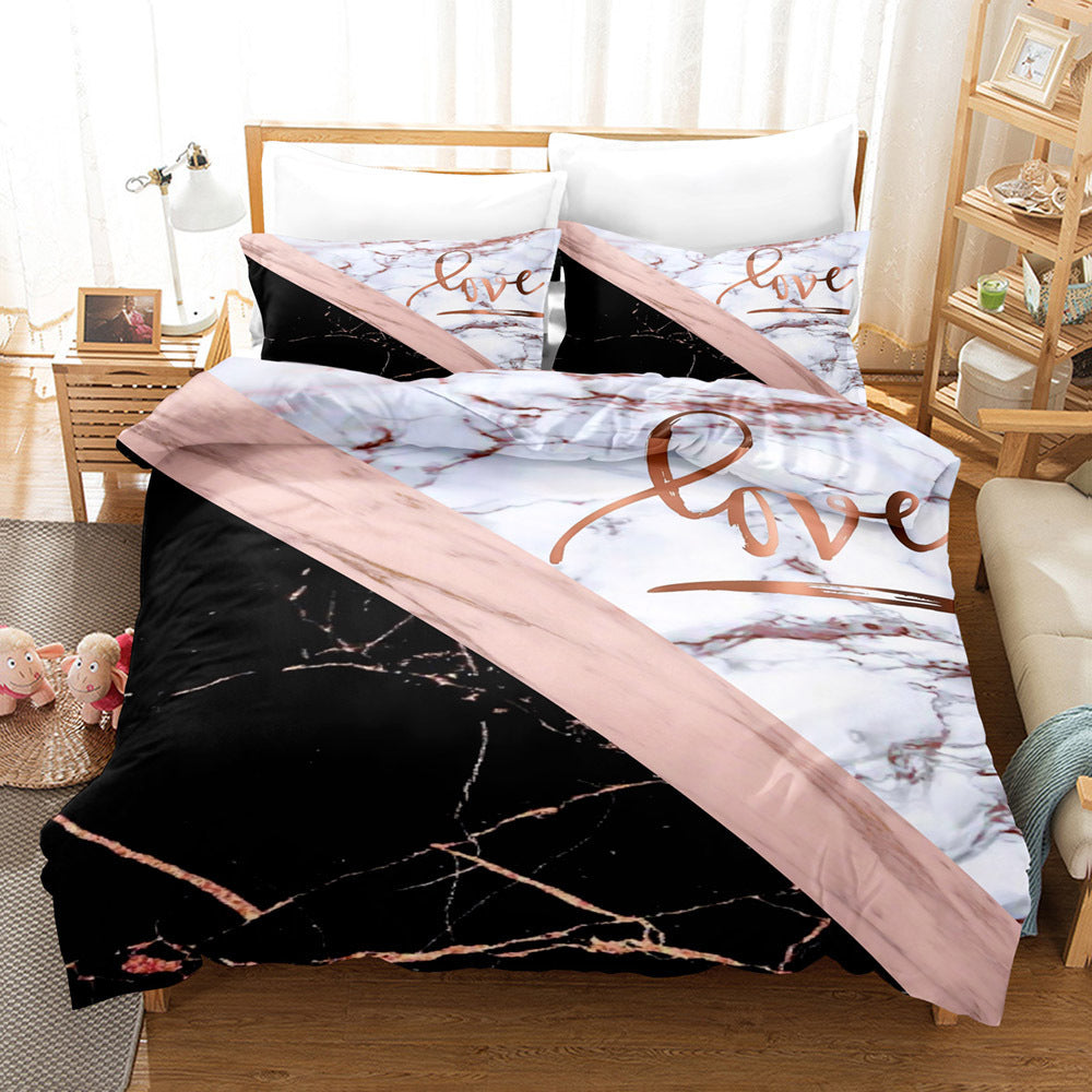 Three Art Marble Home Textile Linen Sheets