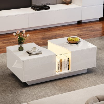 High Gloss Coffee Table with 2 Drawer