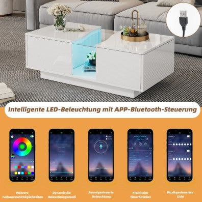 High Gloss Coffee Table with 2 Drawer