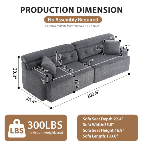 4-seater combined Sofa With 2 Pillows