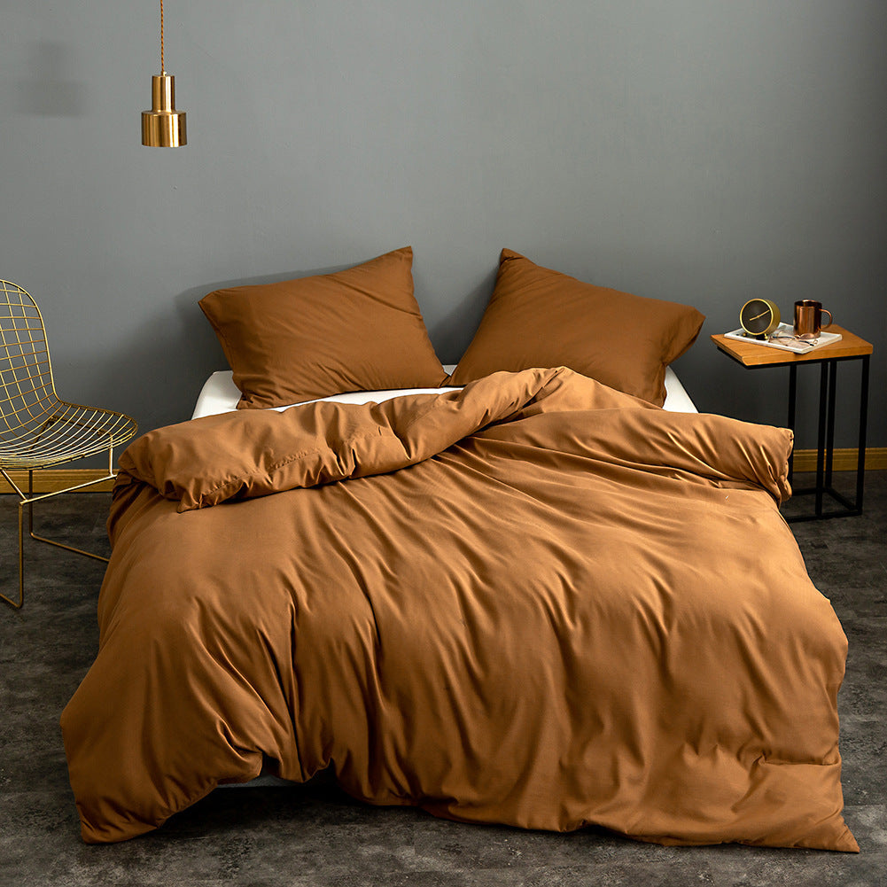 Bedding Brushed Solid Color Quilt Cover